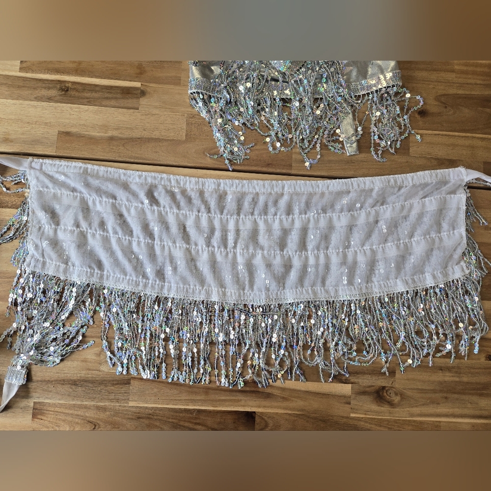Source Unknown Silver Sequin Fringe Two-Piece Set - Picture 8 of 16
